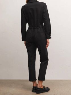Style 1-3174251075-2901 Z Supply Black Size 8 Pockets Long Sleeve Jumpsuit Dress on Queenly