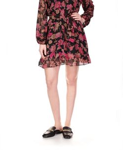 Style 1-3199414703-2901 Sanctuary Black Size 8 Flare Floral Cocktail Dress on Queenly