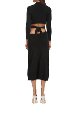 Style 1-3298838276-3011 cult gaia Black Size 8 V Neck Free Shipping Long Sleeve Cocktail Dress on Queenly