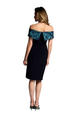 Style 1-3328286804-238 Joseph Ribkoff Blue Size 12 Spandex Pockets Plus Size Cocktail Dress on Queenly