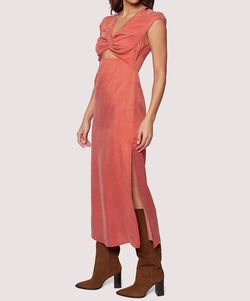 Style 1-3362098773-2901 LOST + WANDER Pink Size 8 Side Slit Free Shipping Velvet Straight Dress on Queenly
