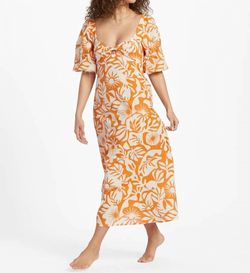 Style 1-3372041157-3011 Billabong Orange Size 8 Floor Length Tall Height Straight Dress on Queenly
