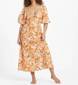 Style 1-3372041157-3011 Billabong Orange Size 8 V Neck Sleeves Free Shipping Military Straight Dress on Queenly