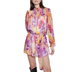 Style 1-3416636885-3236 GILNER FARRAR Purple Size 4 V Neck High Neck Jumpsuit Dress on Queenly