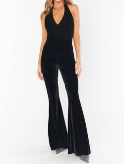 Style 1-3649422741-3236 Show Me Your Mumu Black Size 4 Velvet Floor Length Jumpsuit Dress on Queenly