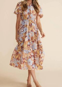 Style 1-3654481461-2696 MINKPINK Nude Size 12 Plus Size Sleeves Floral Cocktail Dress on Queenly