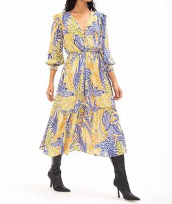 Style 1-3713466007-2901 BANJANAN Yellow Size 8 V Neck Long Sleeve Cocktail Dress on Queenly