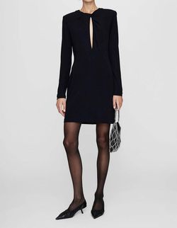Style 1-3713811211-2899 ANINE BING Black Size 8 High Neck Long Sleeve Cocktail Dress on Queenly