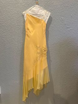 Laundry by Shelli Segal Yellow Size 6 One Shoulder Semi Formal Prom Cocktail Dress on Queenly
