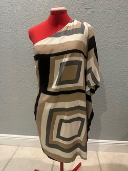 Trina Turk Multicolor Size 6 One Shoulder Flare Jersey Cocktail Dress on Queenly