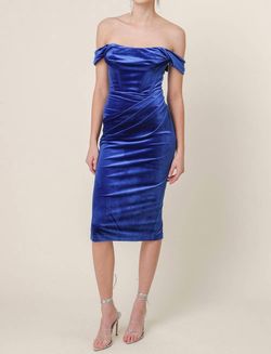 Style 1-3777574115-3011 line and dot Blue Size 8 Spandex Polyester Straight Cocktail Dress on Queenly