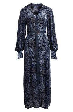 Style 1-3792652224-3681 Ulla Johnson Blue Size 6 Sleeves Velvet Straight Dress on Queenly