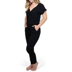Style 1-38393316-2696 Dylan Black Size 12 1-38393316-2696 Pockets Plus Size Jumpsuit Dress on Queenly