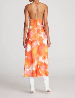 Style 1-386168315-2168 HALSTON HERITAGE Orange Size 8 Silk A-line Tall Height Jersey Cocktail Dress on Queenly