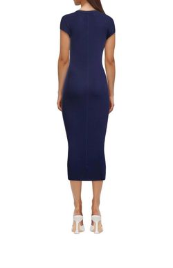 Style 1-3913677744-2791 Enza Costa Blue Size 12 Cap Sleeve Jersey Plus Size Cocktail Dress on Queenly