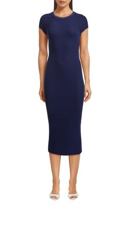 Style 1-3913677744-2791 Enza Costa Blue Size 12 Free Shipping Plus Size Jersey Cocktail Dress on Queenly