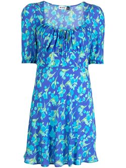 Style 1-4004727611-3235 RIXO Royal Blue Size 4 Print Cocktail Dress on Queenly