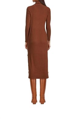 Style 1-4212635458-2791 Enza Costa Brown Size 12 Spandex Straight Dress on Queenly