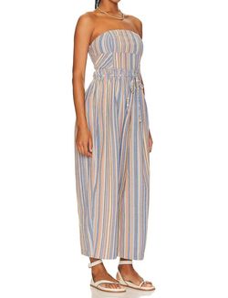 Style 1-430227056-2901 Free People Blue Size 8 Tall Height Floor Length Jumpsuit Dress on Queenly