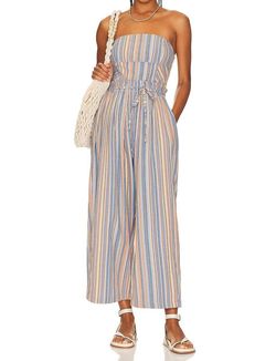 Style 1-430227056-2901 Free People Blue Size 8 Pockets Jumpsuit Dress on Queenly
