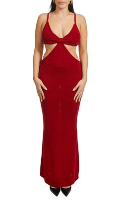 Style 1-438326460-3011 cult gaia Red Size 8 Floor Length Tall Height Burgundy Straight Dress on Queenly