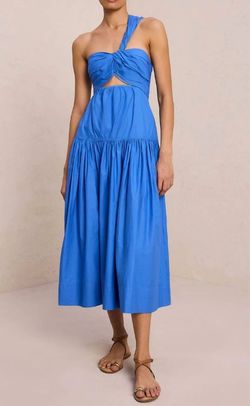 Style 1-612686395-23 A.L.C. Blue Size 2 Pockets One Shoulder Sweetheart Cocktail Dress on Queenly