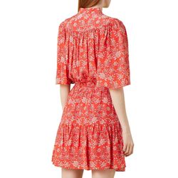Style 1-61620931-2696 GILNER FARRAR Orange Size 12 Ruffles Floral Sleeves Cocktail Dress on Queenly