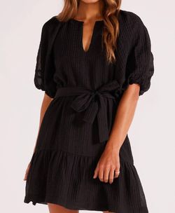 Style 1-618687481-2901 MINKPINK Black Size 8 Belt Sleeves Mini Cocktail Dress on Queenly