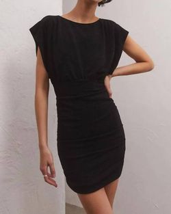 Style 1-652162310-2696 Z Supply Black Size 12 Shiny Cap Sleeve Plus Size Cocktail Dress on Queenly
