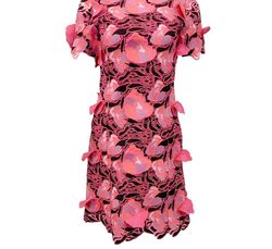 Style 1-82393073-2168 Prabal Gurung Pink Size 8 Floral 1-82393073-2168 Mini Cocktail Dress on Queenly
