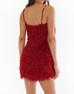 Style 1-829816292-3236 Show Me Your Mumu Red Size 4 Free Shipping Mini Feather Cocktail Dress on Queenly