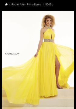Rachel Allan Yellow Size 2 Ball gown on Queenly
