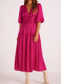 Style 1-866037298-2901 MINKPINK Pink Size 8 V Neck Satin Cocktail Dress on Queenly