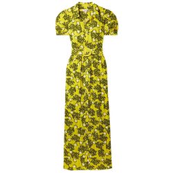 Style 1-982563497-2901 Diane von Furstenberg Yellow Size 8 Mini Sleeves Belt Cocktail Dress on Queenly
