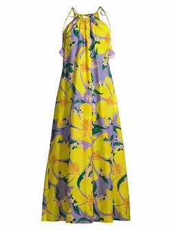 Style 1-988894292-2901 FARM RIO Yellow Size 8 Tall Height Straight Dress on Queenly