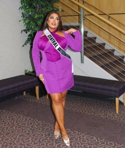 Lavish Alice Purple Size 14 50 Off Plus Size Pageant Jersey Cocktail Dress on Queenly