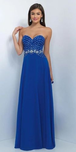 Blush Prom  Blue Size 4 Strapless A-line Dress on Queenly