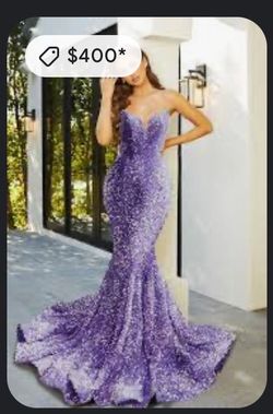 Style 21208 Portia and Scarlett Purple Size 8 Floor Length Prom 21208 Mermaid Dress on Queenly