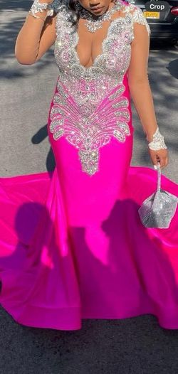 tania casini Pink Size 12 Floor Length Prom Train Dress on Queenly