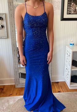 Faviana Blue Size 2 Prom Floor Length Tall Height Straight Dress on Queenly