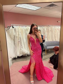 Style 61152 Alyce Paris Pink Size 0 Prom Plunge Side slit Dress on Queenly