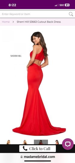 Sherri Hill Red Size 6 High Neck Mermaid Dress on Queenly
