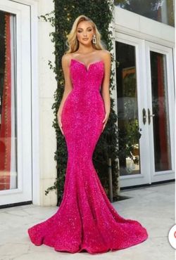 Style PS21208 Portia and Scarlett Pink Size 4 Prom Floor Length Strapless Ps21208 Mermaid Dress on Queenly