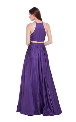 Style LAURA JADORE Purple Size 8 Halter Prom A-line Dress on Queenly