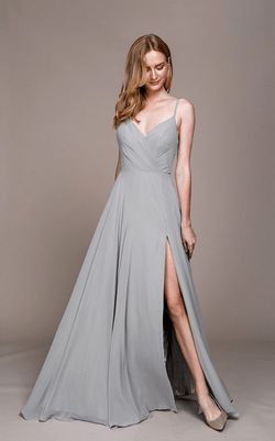 Style Winona Amelia Couture Silver Size 20 Spaghetti Strap Winona Tulle A-line Dress on Queenly