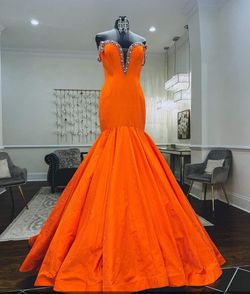 Jovani Couture Orange Size 00 Custom Mermaid Dress on Queenly