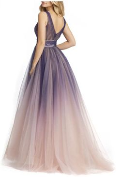 Mac Duggal Multicolor Size 4 Floor Length Plunge Short Height Ball gown on Queenly