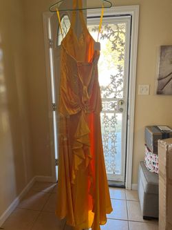 Yellow Size 12 Straight Dress on Queenly