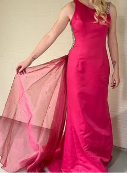Jovani Pink Size 4 Prom Jersey Straight Dress on Queenly