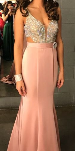 La Femme Pink Size 0 Prom Pageant Floor Length Jersey Mermaid Dress on Queenly